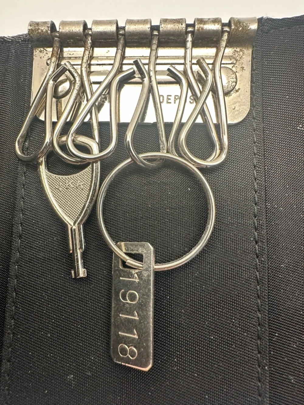Prada Key Wallet Keychain Black Velcro Tessuto Sport Certificate Authenticity